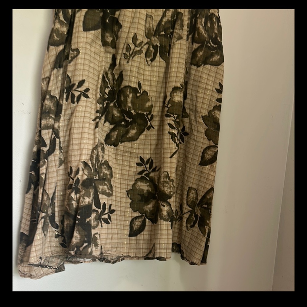 Grace Elements Cream Tan Midi A-Line Skirt